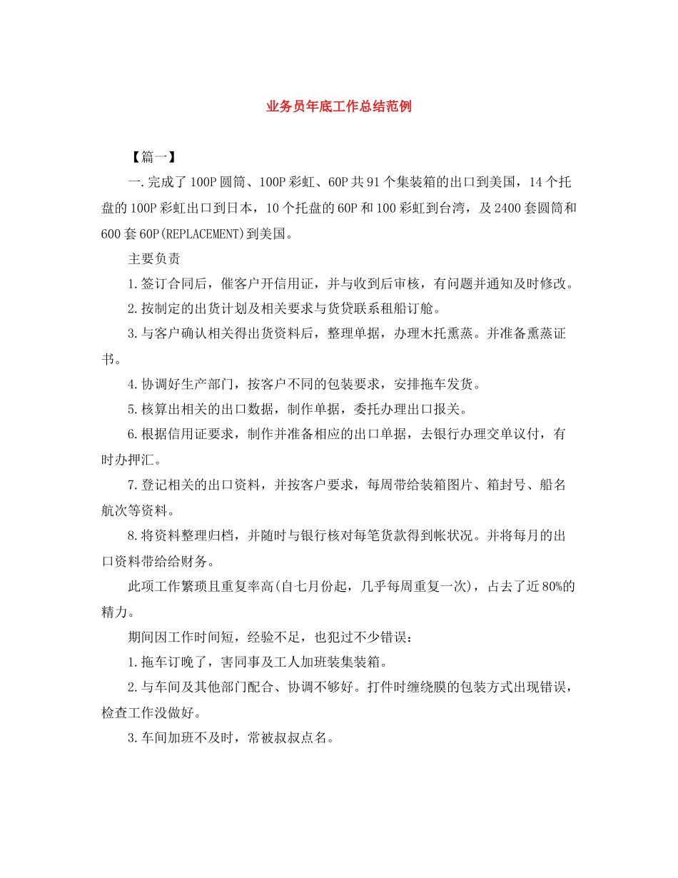 业务员年底工作总结范例_第1页