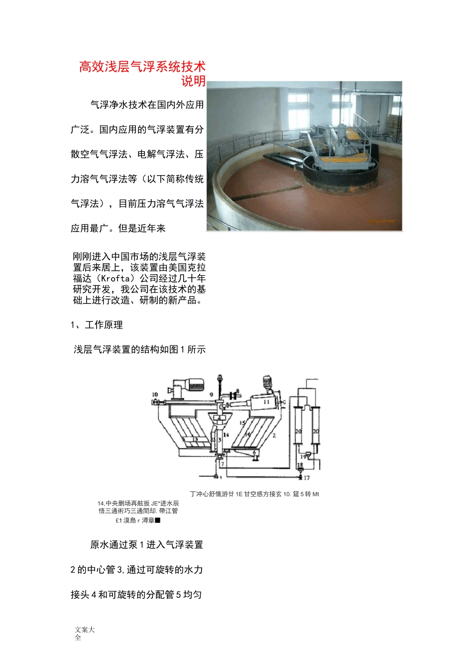 高效浅层气浮系统技术说明书_第1页