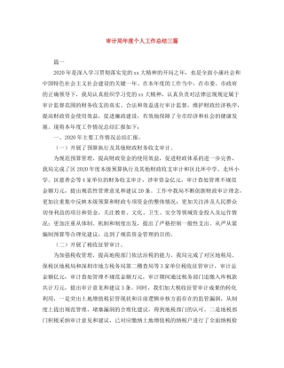 审计局年度个人工作总结三篇