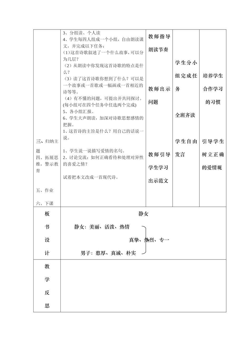 沙湾职中王芳—静女教案_第2页