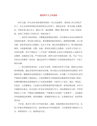 派出所个人工作总结