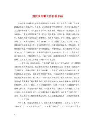 刑侦队刑警工作自我总结