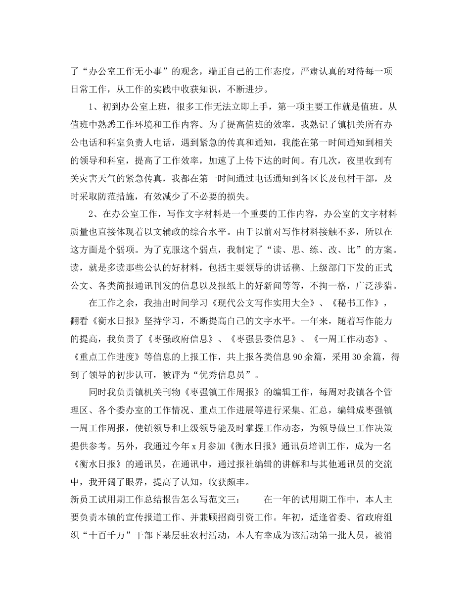 新员工试用期工作总结报告怎么写_第3页