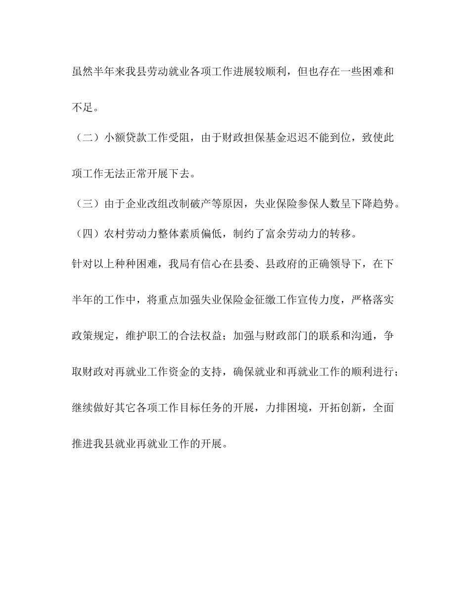 劳动就业服务管理局上半年工作总结_第3页