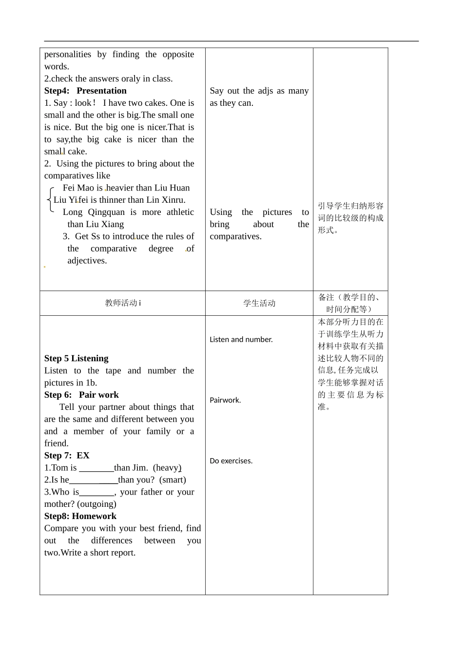 八年级英语教案：Unit3I’mmoreoutgoingthanmysister1_第2页
