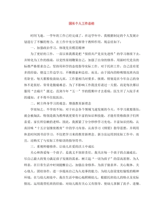 园长个人工作总结