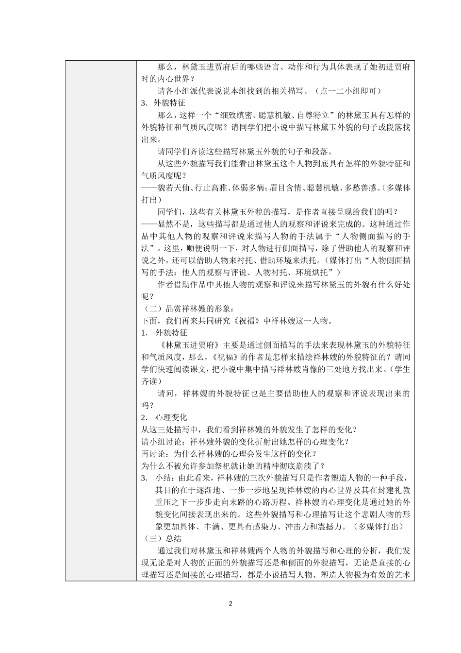 高中小说单元学习主题，单元学习目标设计及检验提示单_第2页