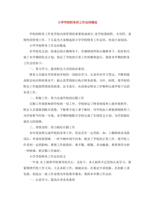 小学学校财务的工作总结精选
