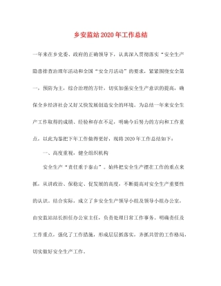乡安监站年工作总结