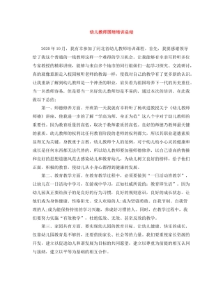 幼儿教师国培培训总结2