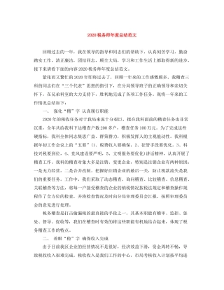 税务师年度总结范文