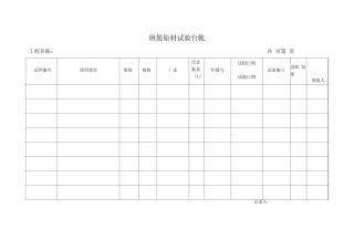 工程试验台帐内容齐全