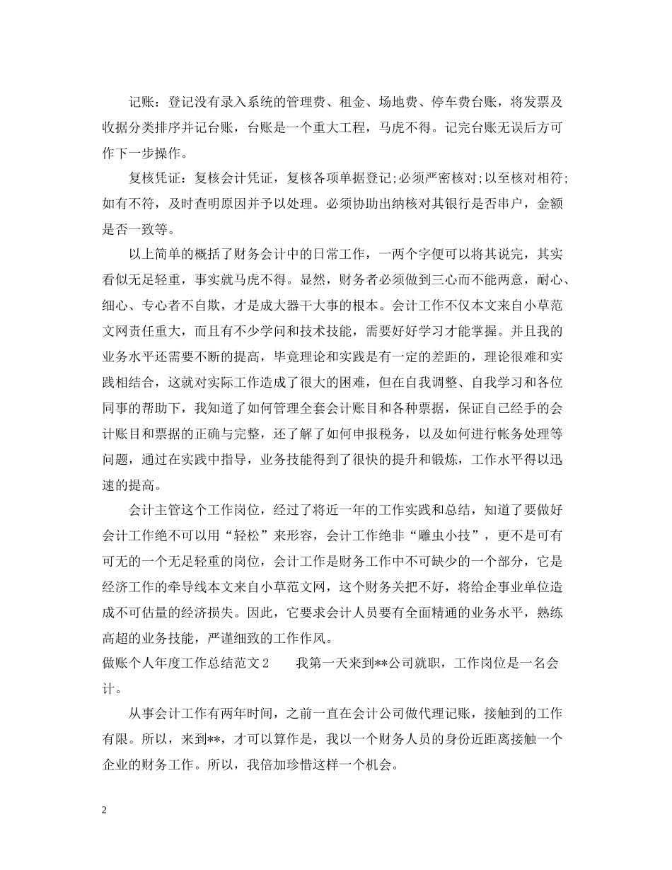做账个人年度工作总结范文_第2页