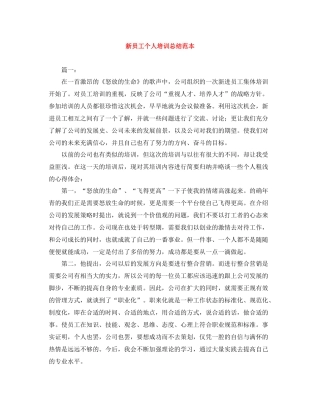 新员工个人培训总结范本