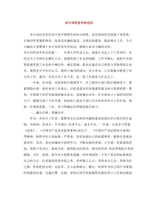 审计局科室年终总结