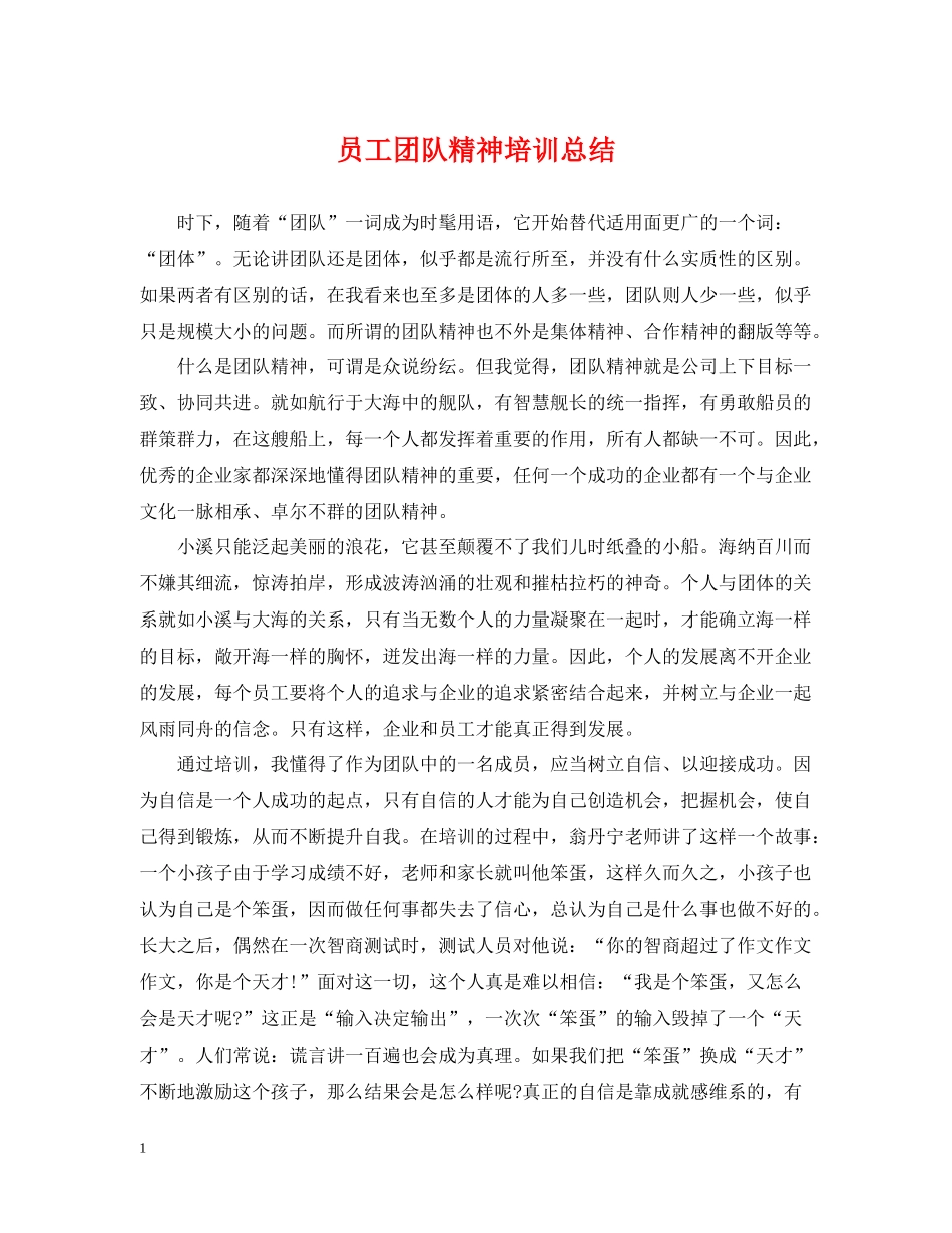 员工团队精神培训总结_第1页