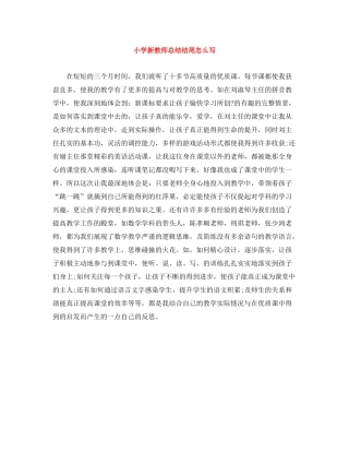 小学新教师总结结尾怎么写