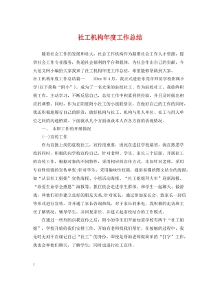 社工机构年度工作总结