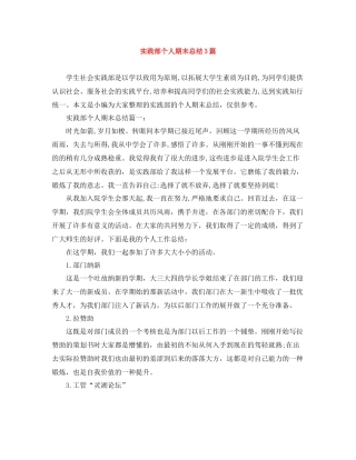 实践部个人期末总结3篇