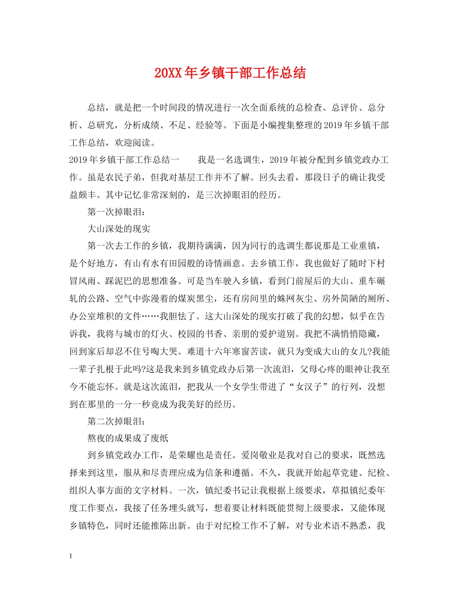 乡镇干部工作总结_第1页