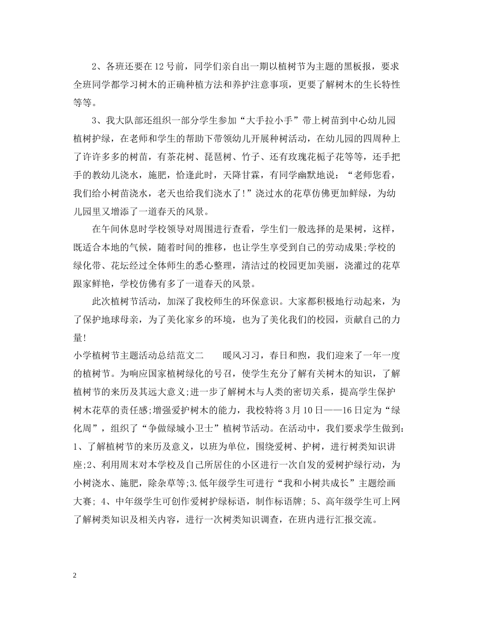 小学植树节主题活动总结_第2页