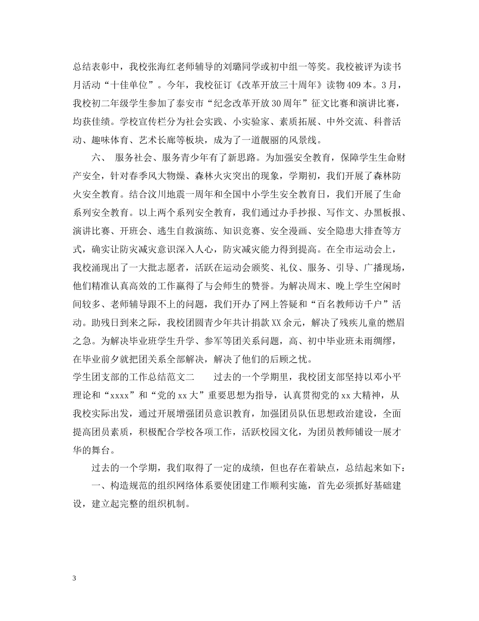 学生团支部的工作总结_第3页