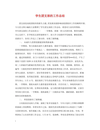 学生团支部的工作总结