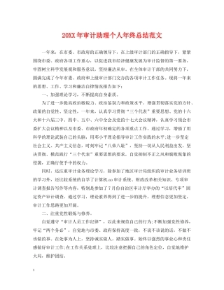 审计助理个人年终总结范文2