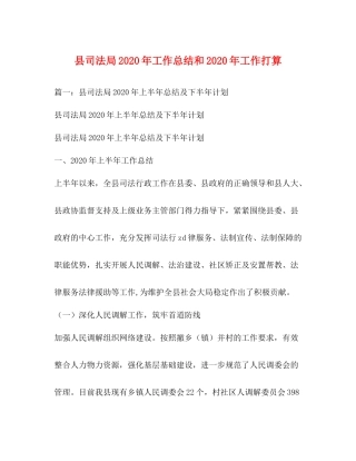 县司法局年工作总结和年工作打算