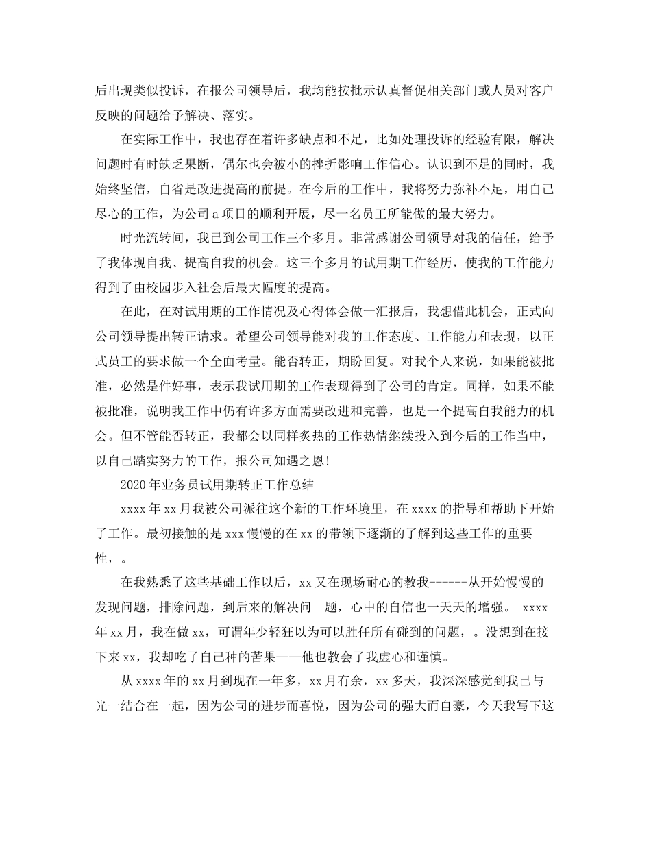 2020年业务员试用期转正工作总结_第3页