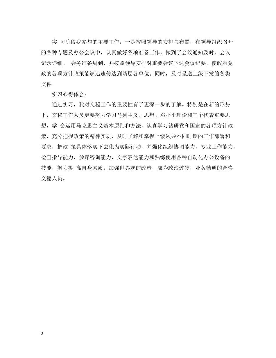 政府秘书个人实习报告范文总结_第3页
