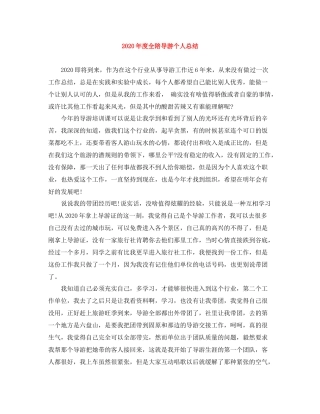 2020年度全陪导游个人总结