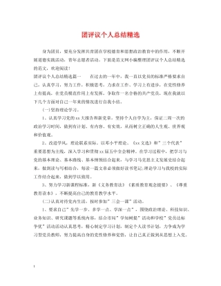 团评议个人总结精选