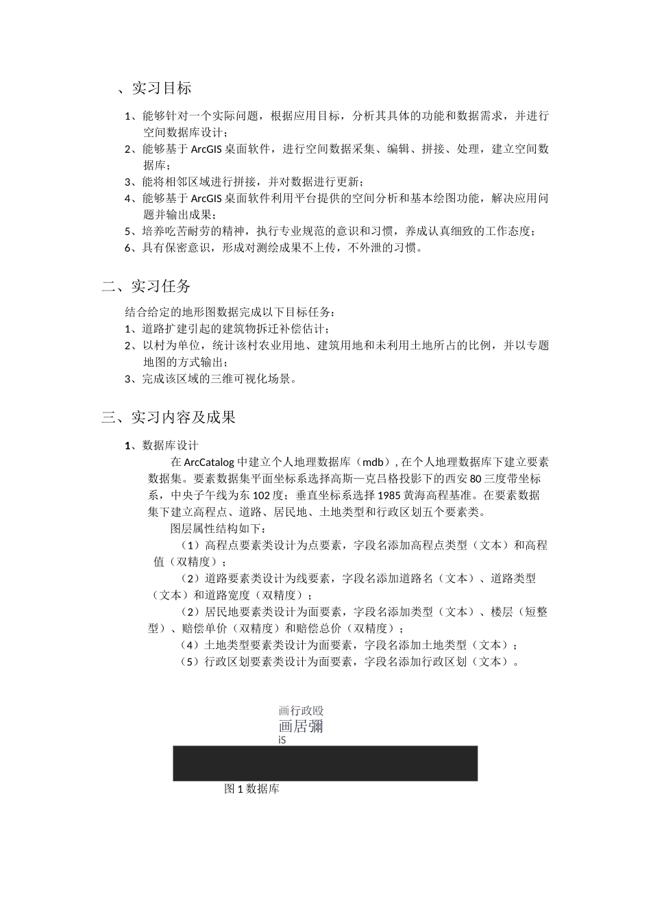 地理信息系统实习报告_第1页