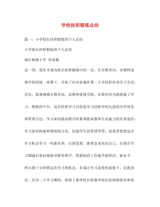 学校挂职锻炼总结