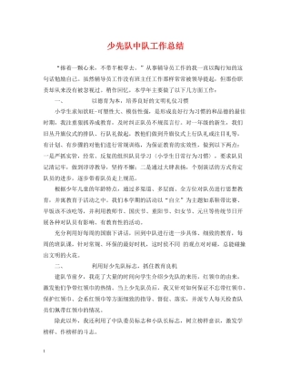 少先队中队工作总结2