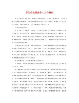 学生会实践部个人工作总结