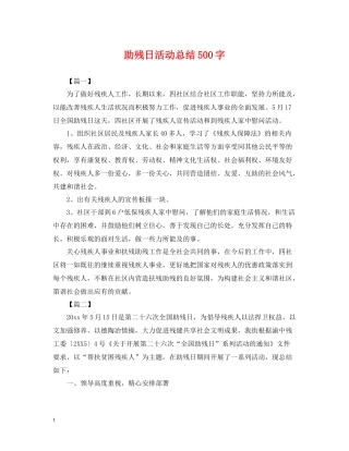 助残日活动总结500字