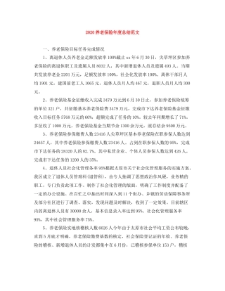 养老保险年度总结范文