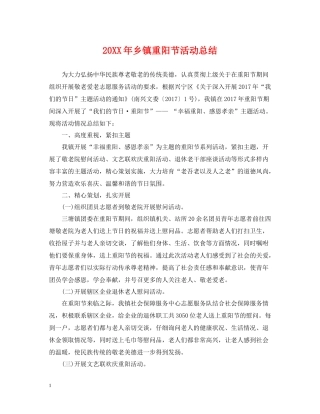 乡镇重阳节活动总结2