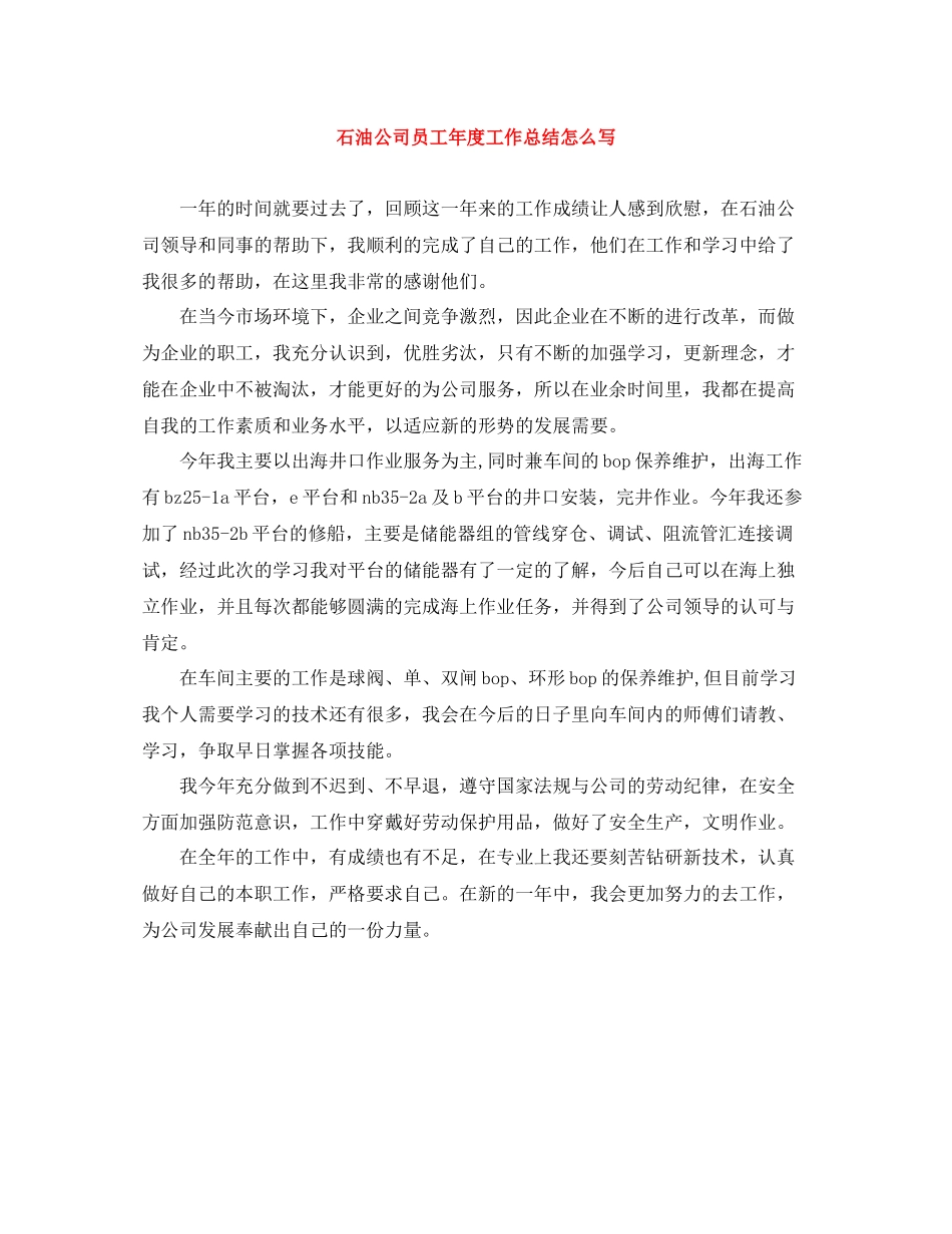 石油公司员工年度工作总结怎么写_第1页