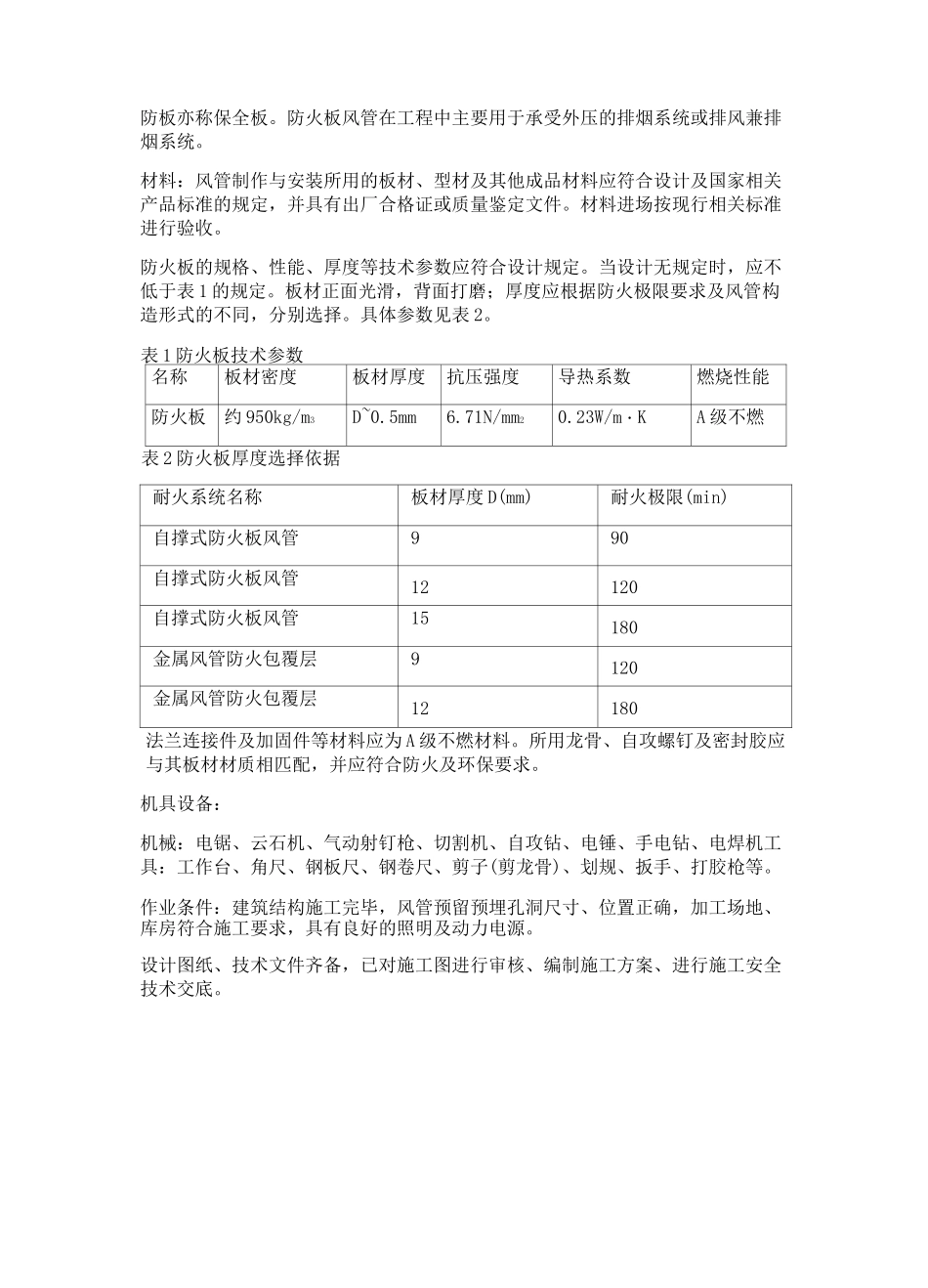 防火板风管制作与安装工艺_第1页