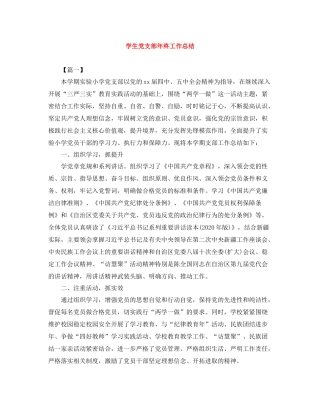 学生党支部年终工作总结