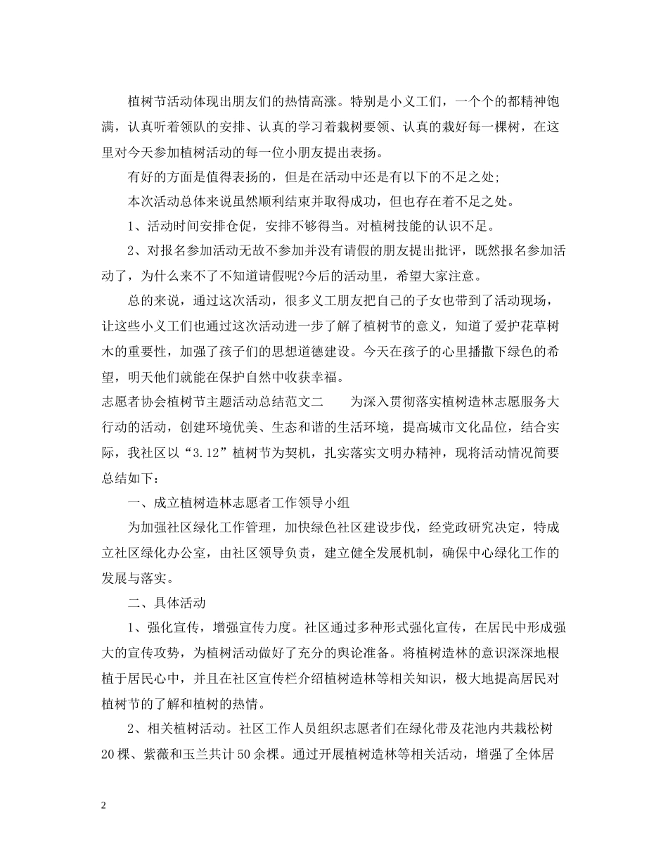 志愿者协会植树节主题活动总结_第2页