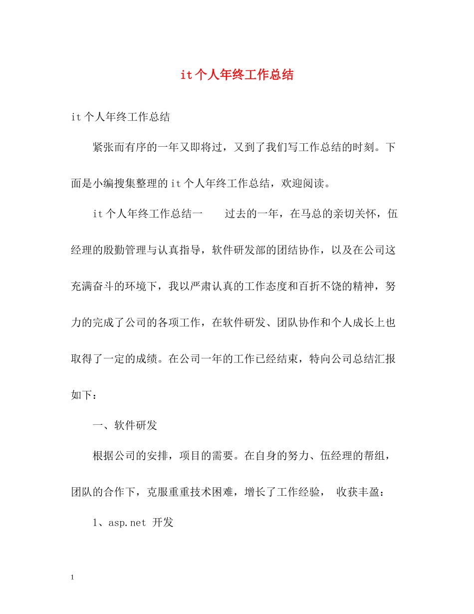 it个人年终工作总结_第1页