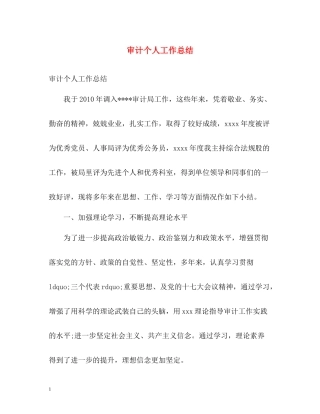 审计个人工作总结2)