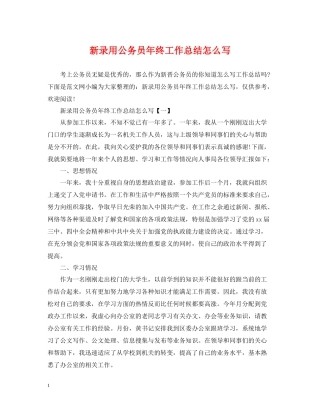 新录用公务员年终工作总结怎么写
