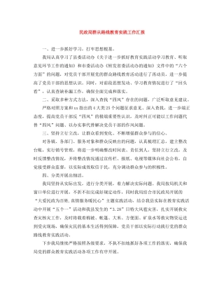 民政局群从路线教育实践工作汇报