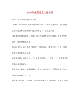 2020年度团总支工作总结