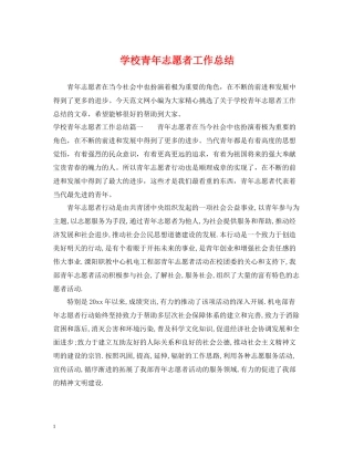 学校青年志愿者工作总结